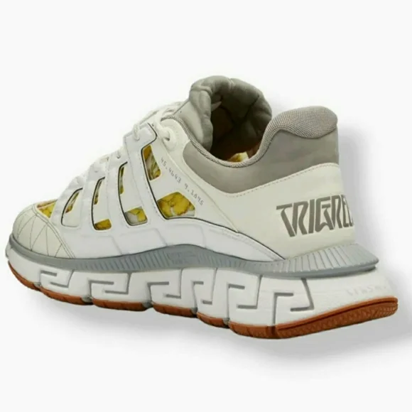 Versace Men's White Trigreca Lace Up Low-Top Sneaker US 12/EU 45 - Picture 2 of 8
